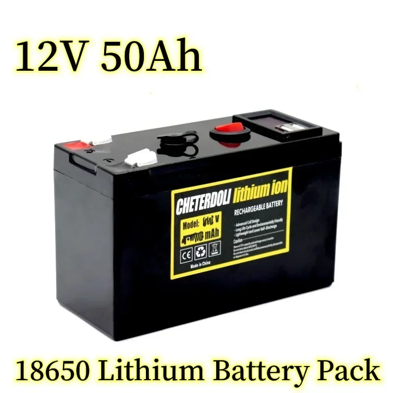 

12V Battery 50Ah 18650 Lithium Battery Pack Rechargeable Battery for Solar Energy Electric Vehicle Battery+12.6v3A Charger