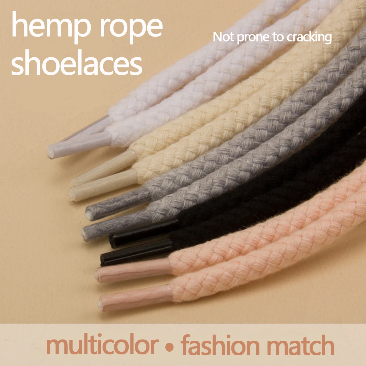 7mm/5mm Round Cotton Hemp Rope Shoelaces & Suitable for Both Men and Women's AJ and Sports Shoes Round Style Woven Shoelaces