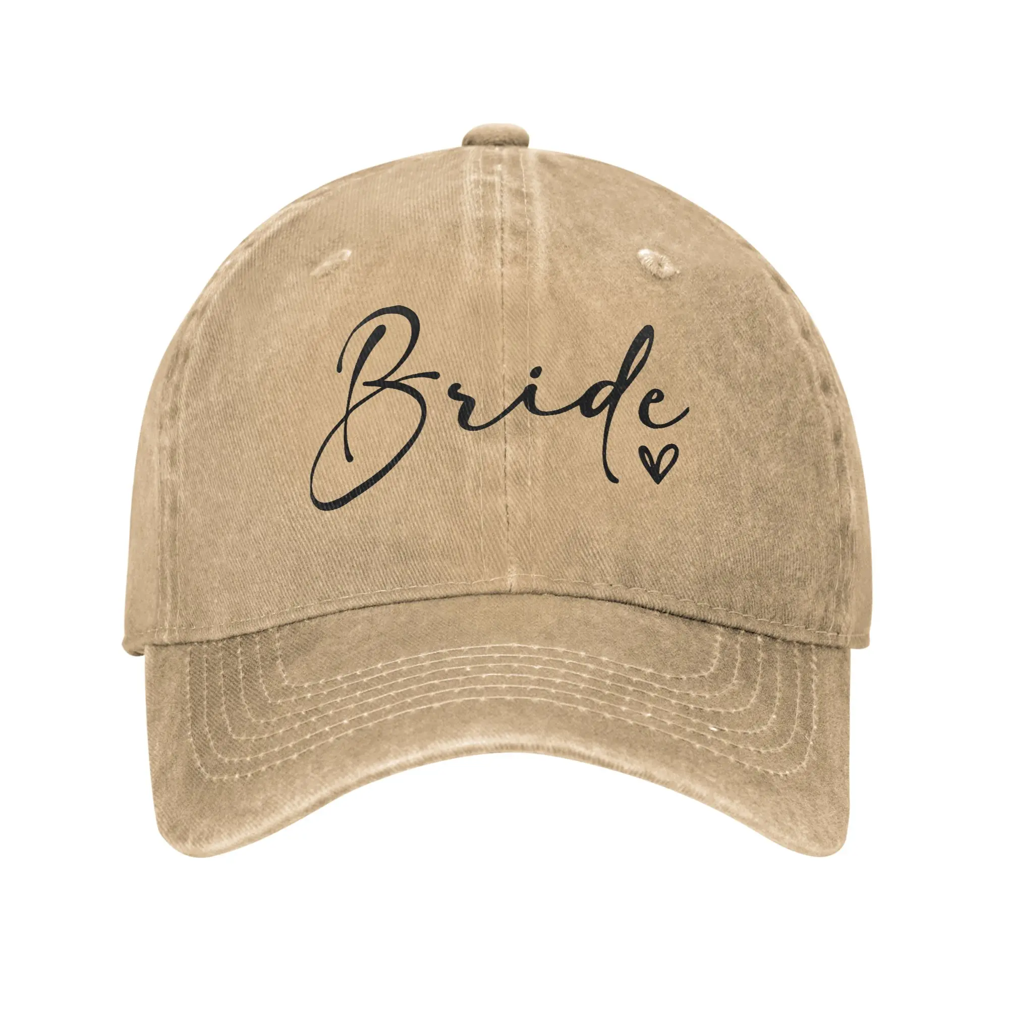 Hearts Bride Bachelorette Party Team Wedding Washed Baseball Cap  y2k Cool Sun Couple Women Outdoor Sports Baseball Caps