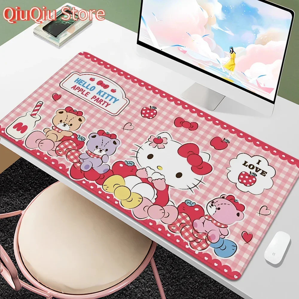 

Hello Kitty Large Mouse Pad 900 × 400 Sanrio Keyboard Mat Over Edge Pc Gaming Accessories Non-slip Rubber Deskmat Mausepad Mats