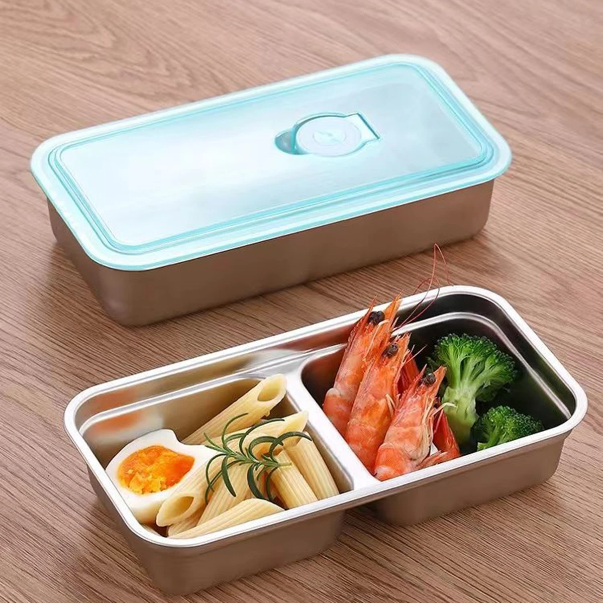 

Stainless Steel Lunch Box Bento Container Leak Proof Sealed Food Storage For Travel Picnic Office Reusable Fruit Salad Box"