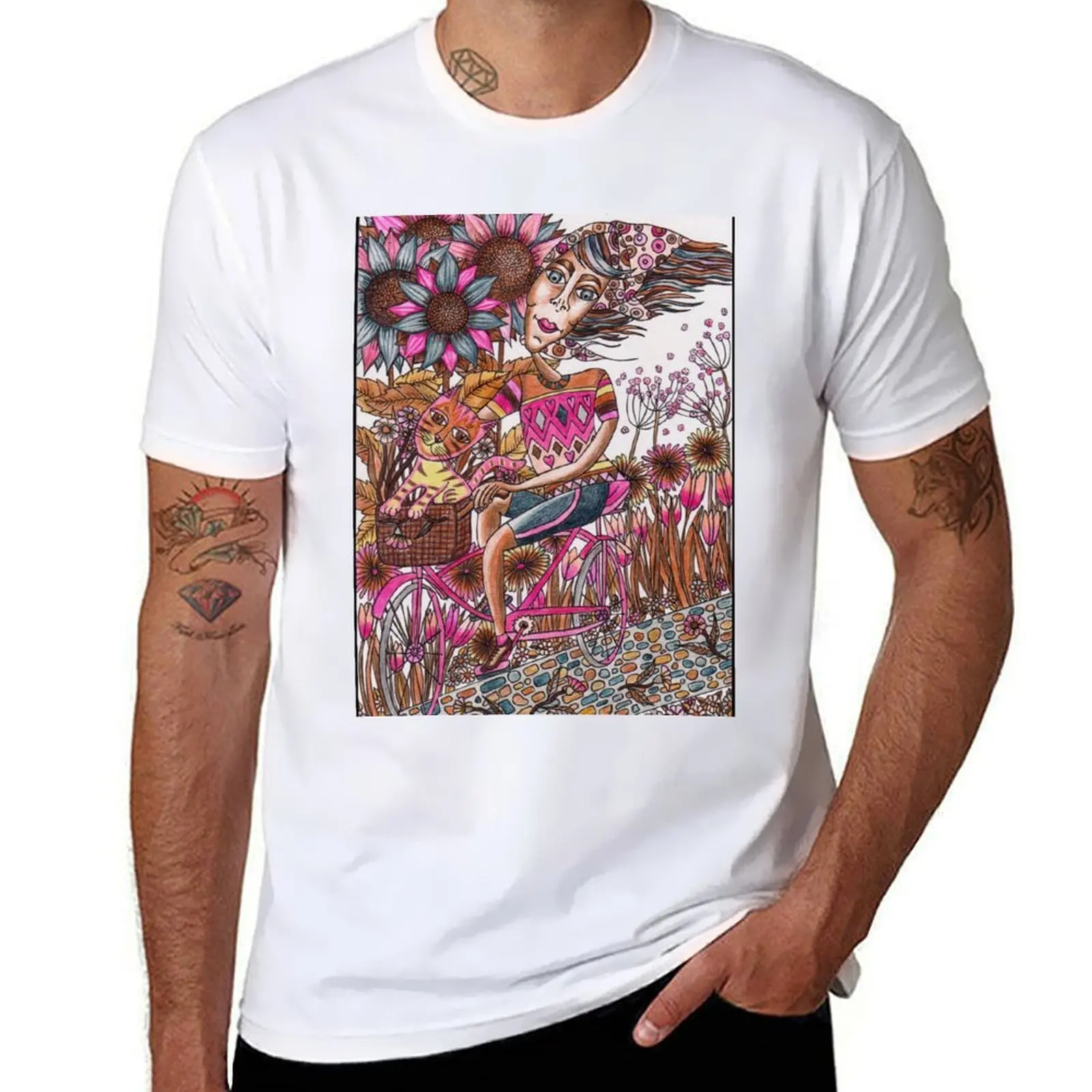 

A Bicycle Made for Two T-Shirt man tshirt t shirt men 100% cotton luxury brand T-Shirt