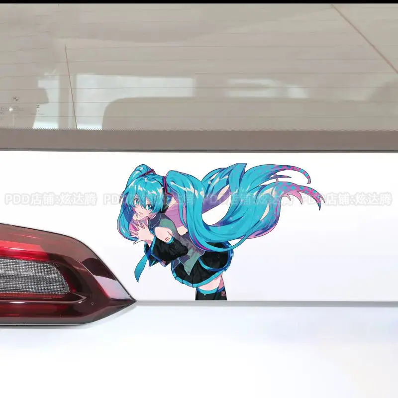 Anime Congniang reflective stickers Hatsune Miku music characters MIKU cartoon waterproof personalized decorative body sticker