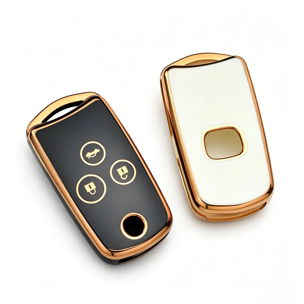 New Car Flip TPU Key Case Cover for Acura TL TSX ZDX RSX CRZ for Honda Civic Fit Accord CRV HRV Jazz Odyssey Key Chian Rings Set