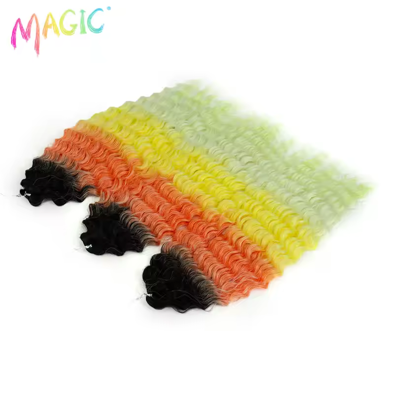 Magic Ariel Curl Hair Water Wave Twist Crochet Hair Synthetic Braid Hair Ombre Blonde 22 Inch Deep Wave Braiding Hair Extension - Image 79