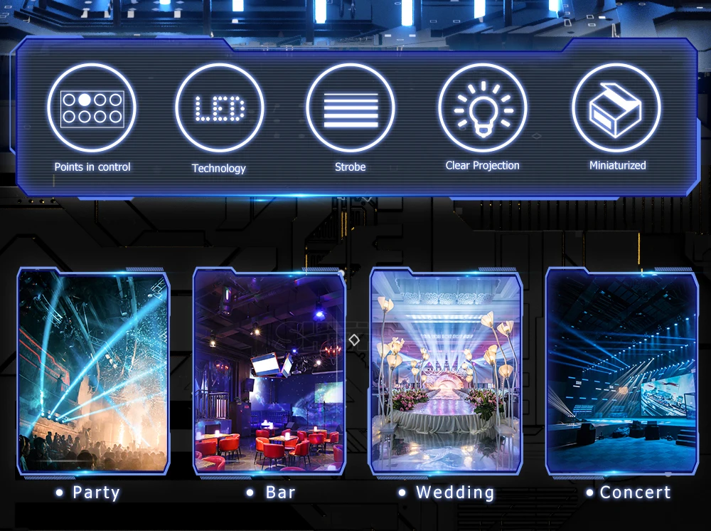 9 x 10 W LED Moving Head RGBW Spider Party Lichter DMX 512 für DJ Disco Hochzeit Nachtclub KTV Bühnenbeleuchtung – Detail 14