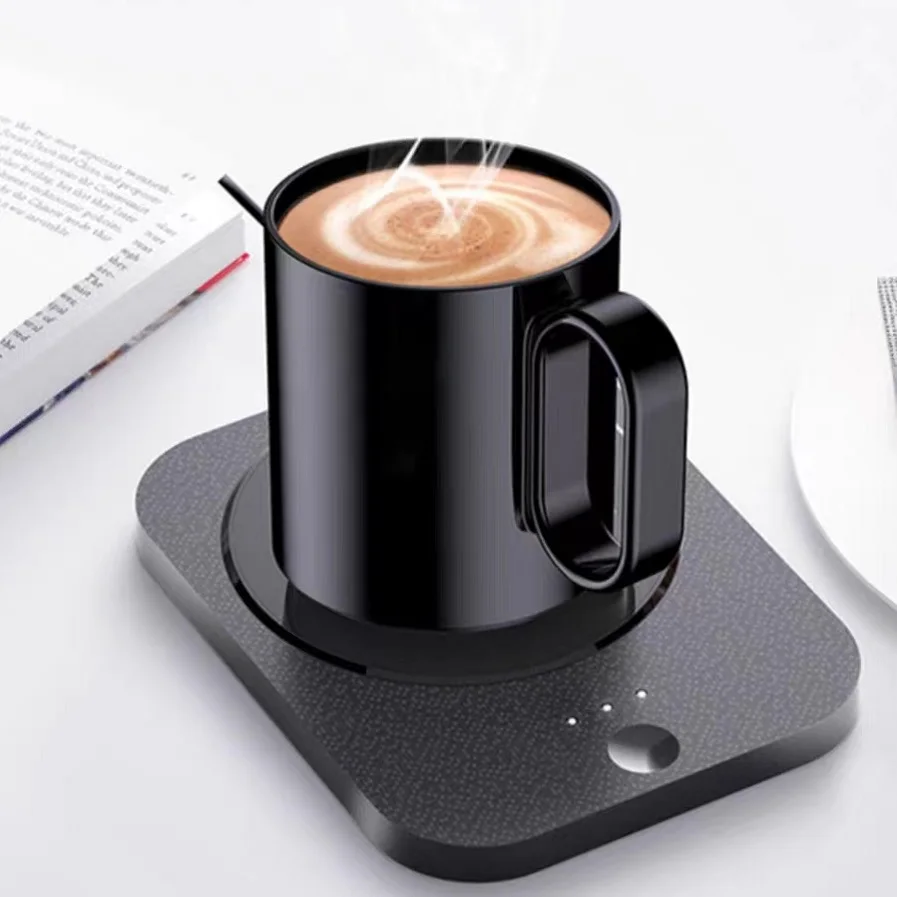 Calentador de café inteligente para teléfono, cargador inalámbrico, Control de placa de temperatura constante, taza de té de cerámica, juego Usb