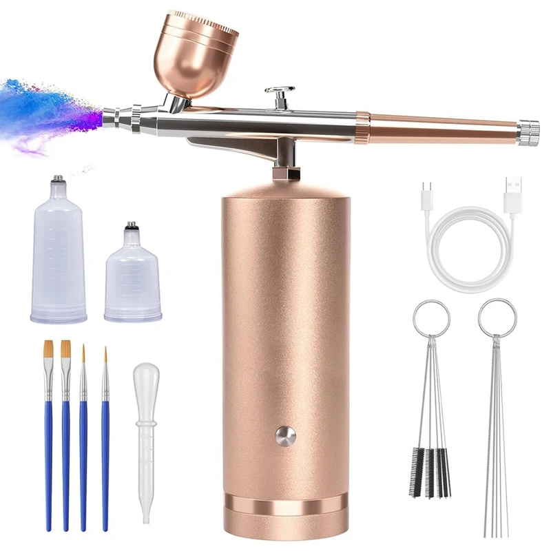 

Airbrush Kit With Compressor - 48PSI Rechargeable Cordless Non-Clogging High-Pressure Air Brush Set