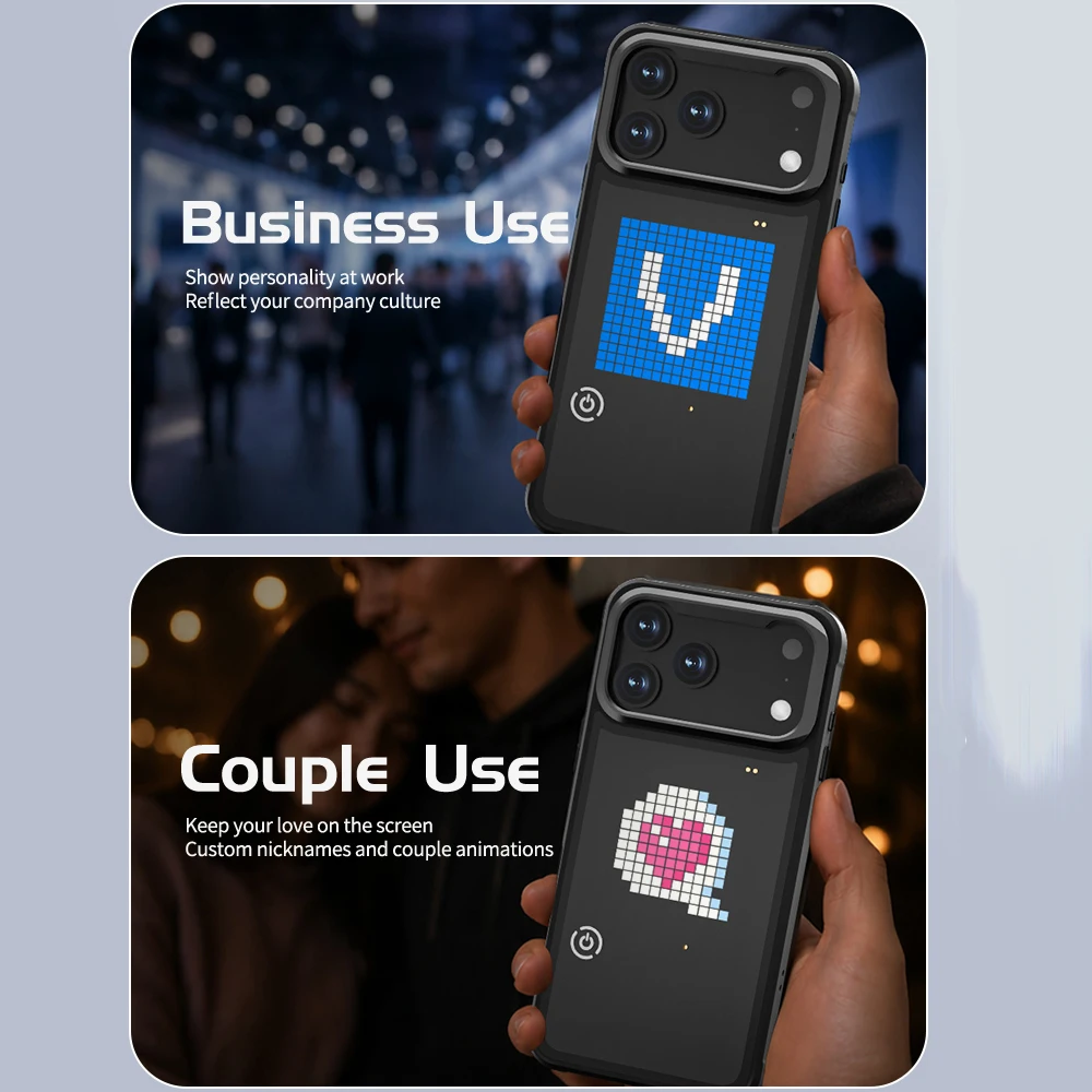 DIY Mode with APP Image Screen Case for IPhone 17 16 Pro Max Smart Function Phone Cases Anime Mobile Phone Accessories view 6