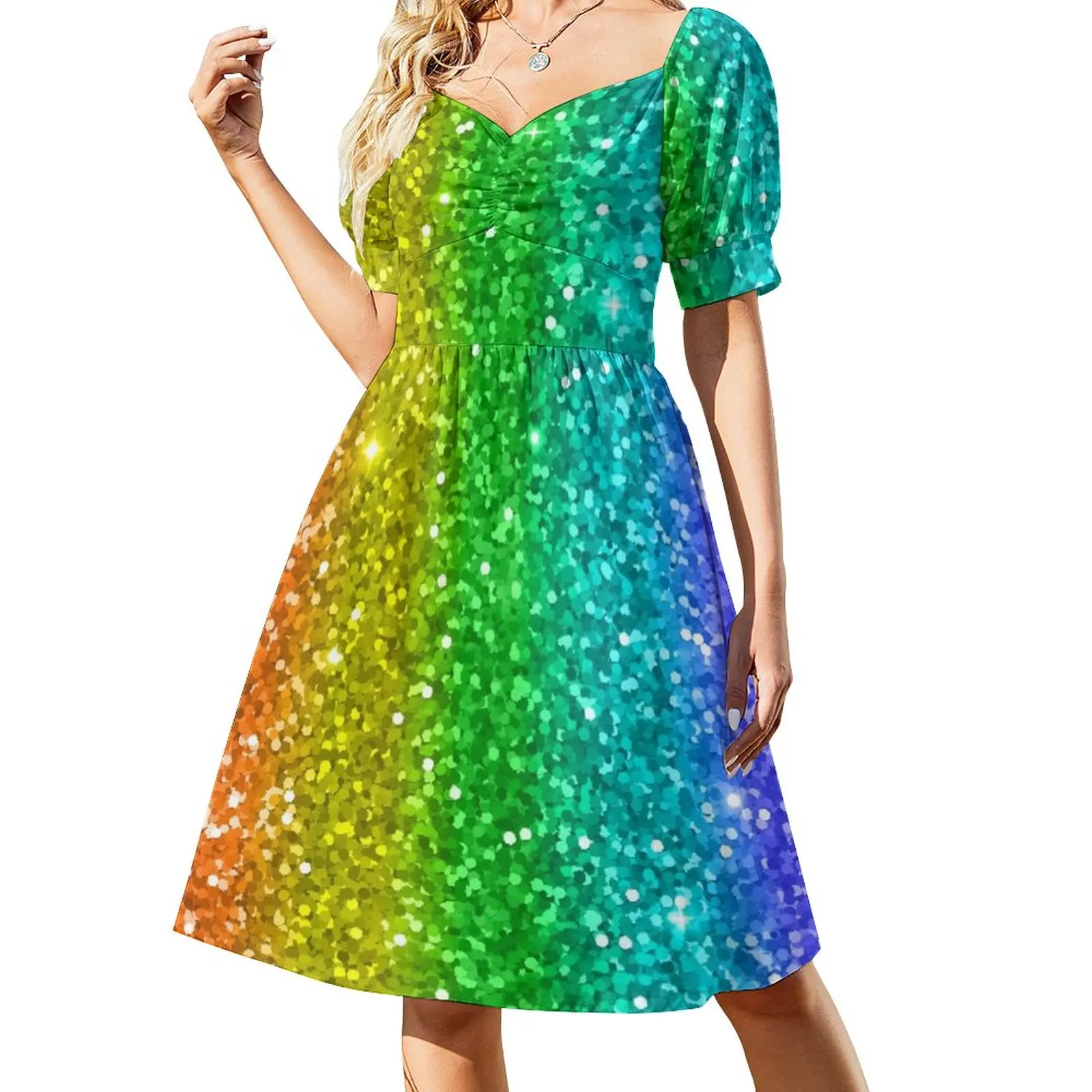 

Glittery Rainbow Dress luxury dresses summer dress women 2023 beach outfits for women long dresses for women