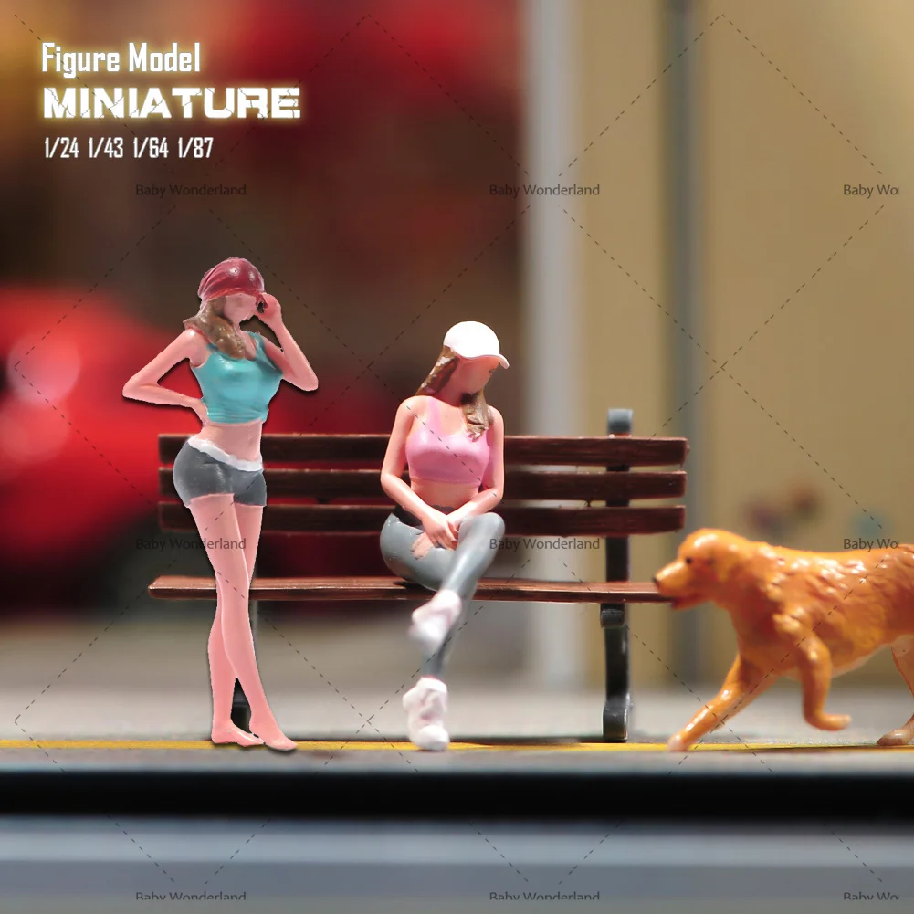 

In Stock 1/24 1/64 1/43 1/87 3D Miniatures Model Beauty Wear Vest Shorts Female Scene Figure Doll Unpainted Model For Car Vehi