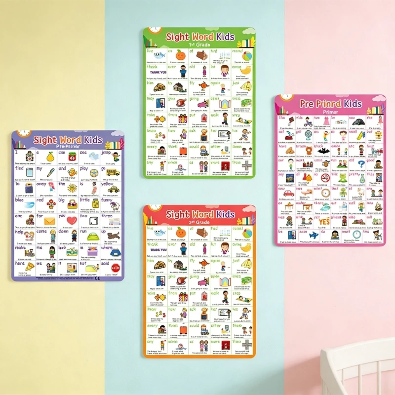  Colorful Language Learning Posters Common English Words For New Students