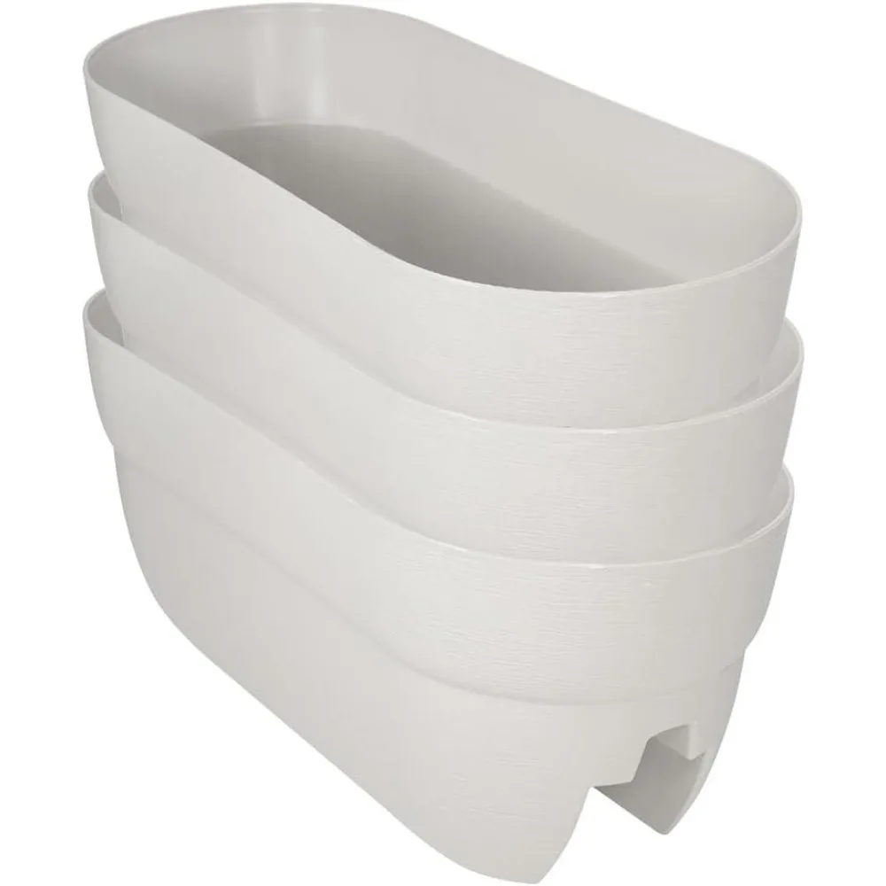 

Белый рельсовый кашпо для балкона и террасы, подходит для деревянных/металлических рельсов, прочная атмосферостойкая смола, длина 24 дюйма с дренажными отверстиями