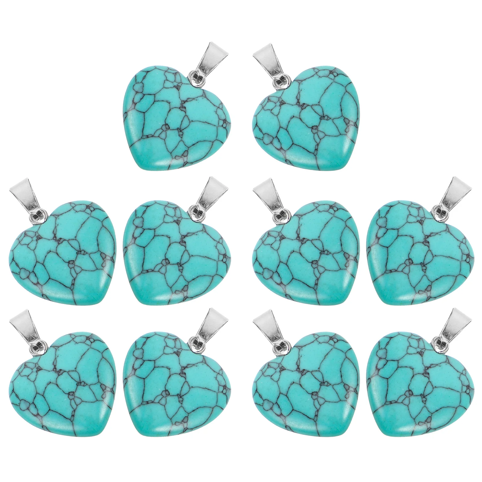 10Pcs Crystal Heart Shaped Stone Charms Natural Agate Pendants for DIY Jewelry Making Necklace Bracelet Accessories
