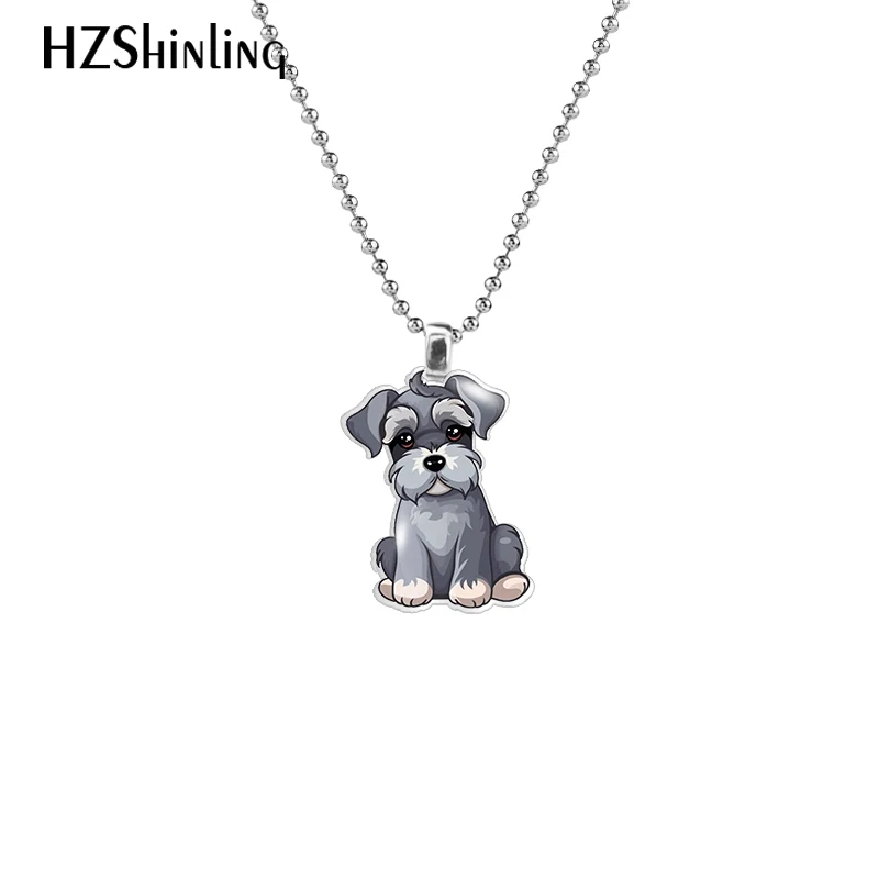 2023 Cartoon Pulie Pug Yorkshire Terrier Schnauzer Acrylic Necklace Pendants Charms Resin Epoxy Handmade Crafts Jewelry Gifts