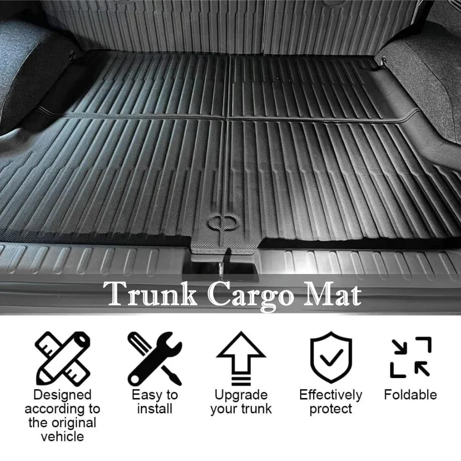 All Weather XPE Floor Mat Cargo Liner For Hyundai Ioniq 5 2021-2024 Cargo Liner Rear Cargo Tray Trunk Waterproof Back Seat Cover