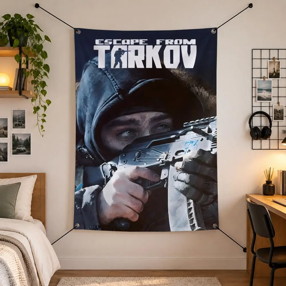 Game E-Escape From Tarkov Flags Vertical Wall Hanging for Bedroom Dorm Living Room Party Garage Camping