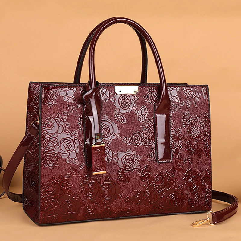 

Luxury New Large Capacity Women Bag PU Leather Ladies Handbags And Purse Fashion Shiny Girls Shoulder Messenger Bags Female Tote