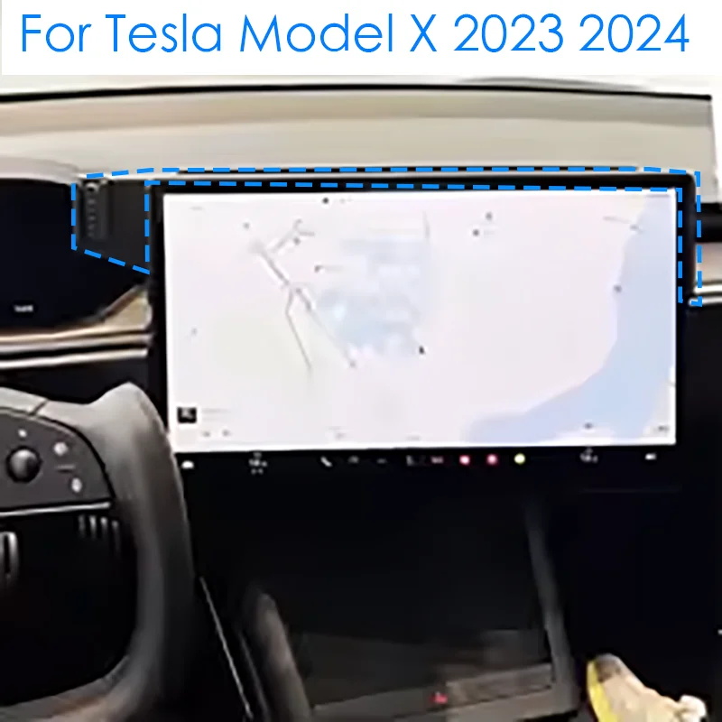 

Multimedia Screen Fixed Base Wireless Charging Stand Car Phone Mounts Storage BoxCar Phone Holder For Tesla Model X 2023 2024