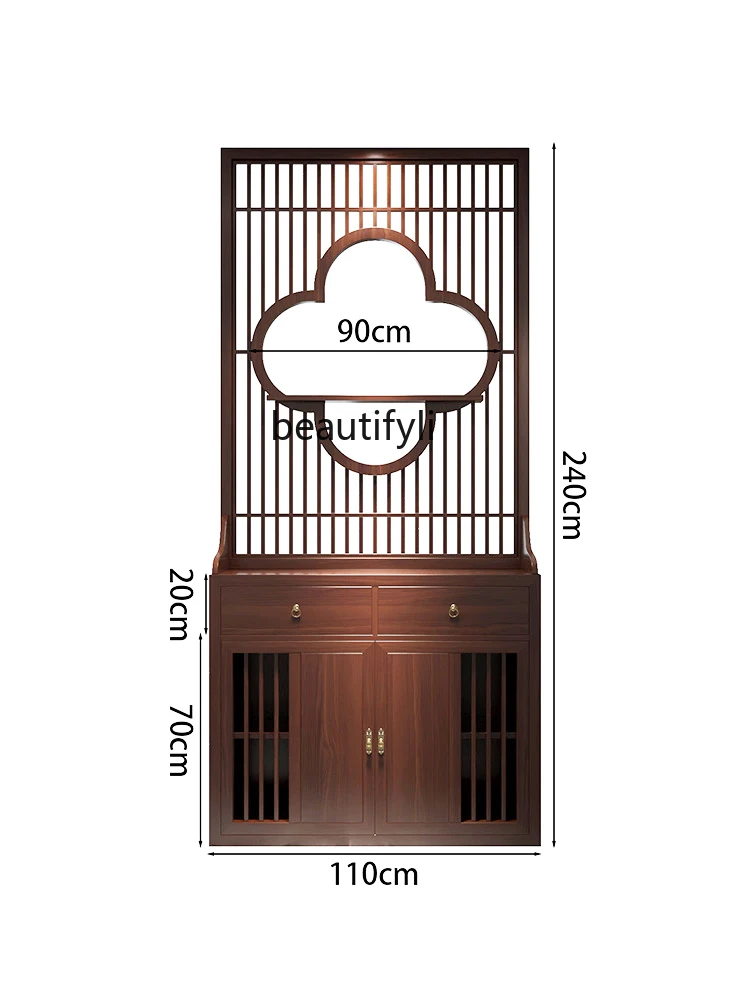 

New Chinese style screen partition entrance cabinet storage rack simple decoration living room entry door entrance shoe cabinet