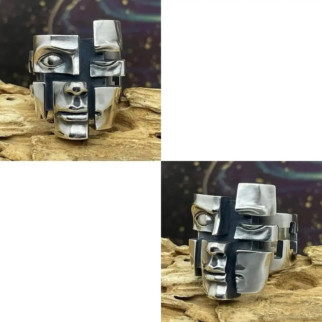  Artistic Multi Face Mask Rings Jewelry Perfect For Fashion Forward Adults