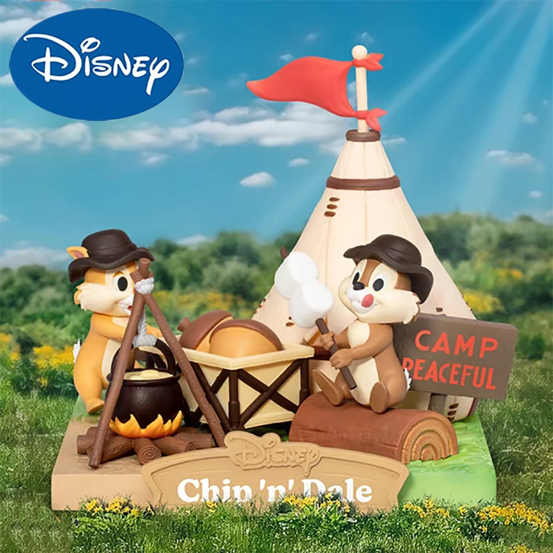 

Genuine Disney Camping Series Mickey Minnie Mouse Figure Donald Duck Goofy Chip 'n' Dale Pluto Action Figurine Doll Model Toy