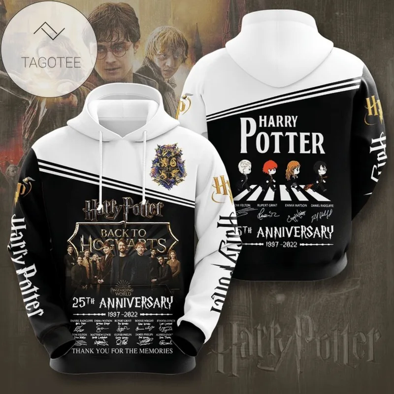 Harry Potter regresa a Hogwarts 25 aniversario firma sudadera con capucha unisex deportes al aire libre tendencia de moda casual