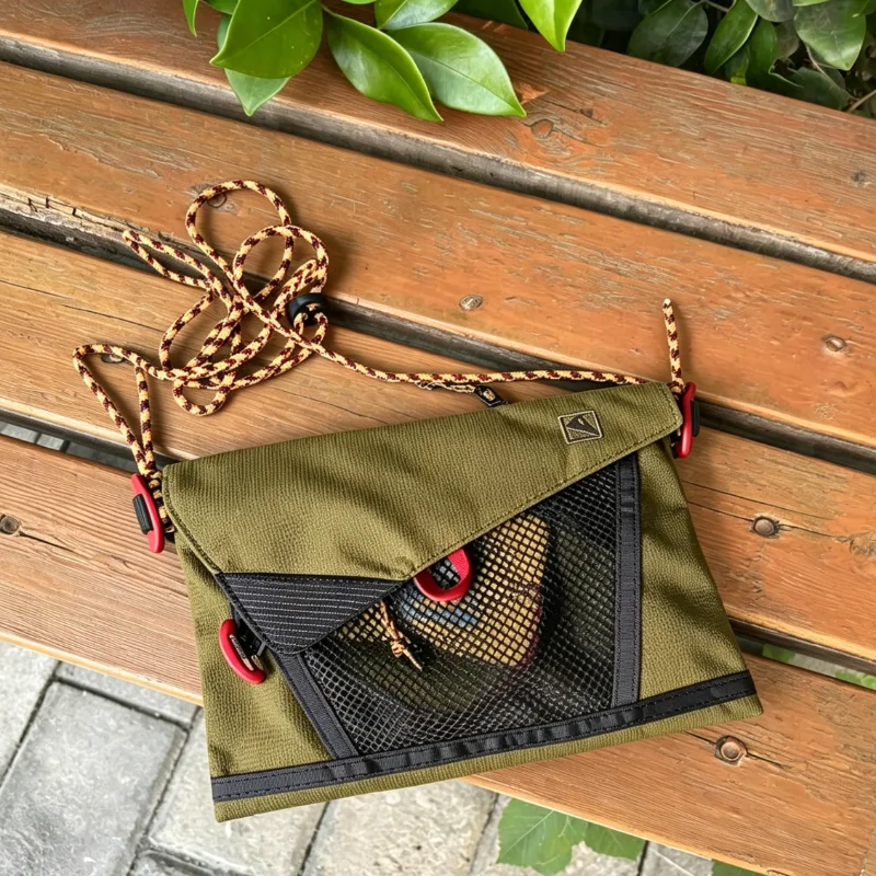Lightweight Hollow Mesh Nylon Crossbody Bag Waterproof Wear-resistant Multifunctional Zipper Storage Bag Outdoor Cycling Bag New