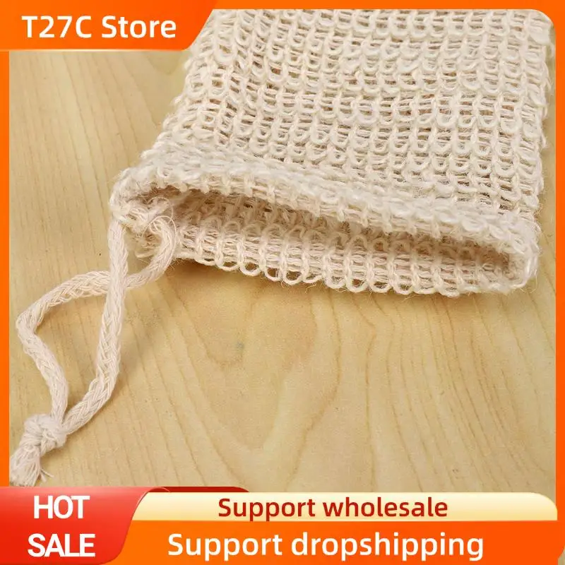 

T27C 60 Pack Natural Sisal Soap Bag Exfoliating Soap Saver Pouch Holder