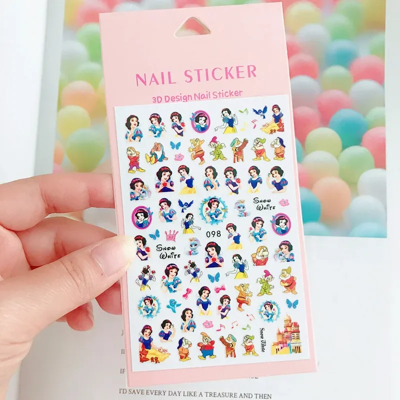 1 pak 3D cartoon Disney prinses nagelstickers Simpsons stickers nagelbenodigdheden nagelstickers anime Mickey Minnie nagelstickers