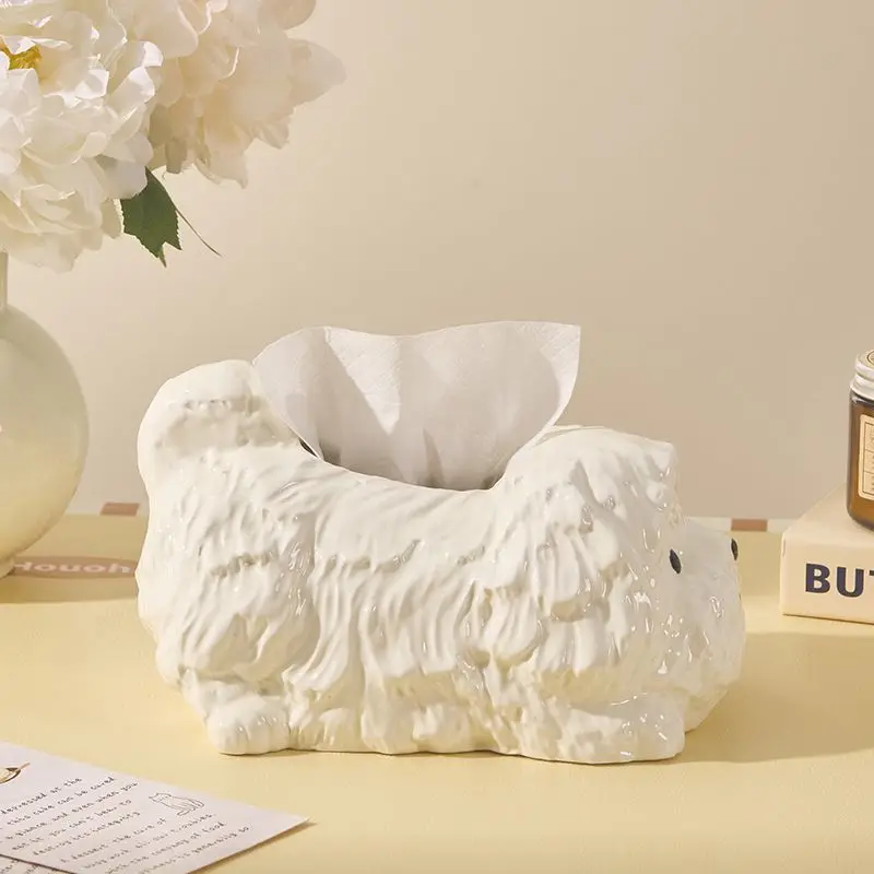 

Cloud Puppy Tissue Box - Cute Living Room Paper Holder & Tea Table Home Decor, Premium Napkin Dispenser