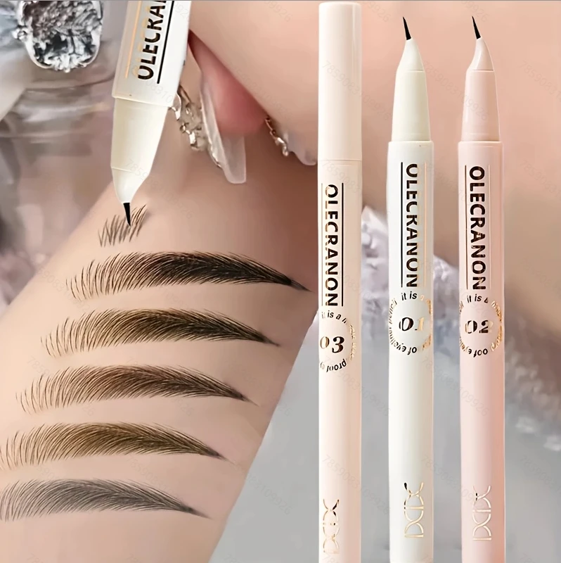 18 °   カーブチップ防水アイブロウペンシル – 超正確な髪のようなストローク 汚れ防止 & 終日着用で自然な眉を実現