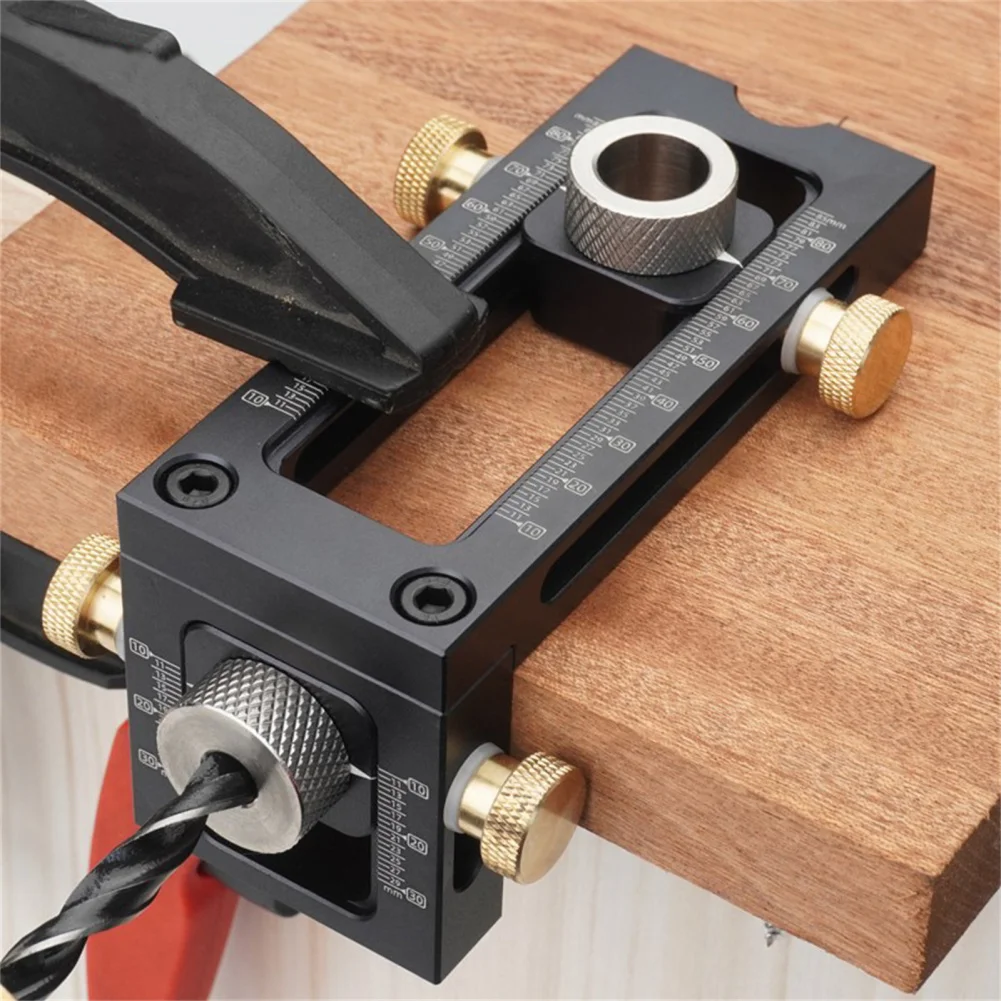 

Adjustable Doweling Jig Woodworking Pocket 2 in 1 5-Hole Jig Bushes Drilling Guide Locator Puncher Tools Best Dowel Jig dropship