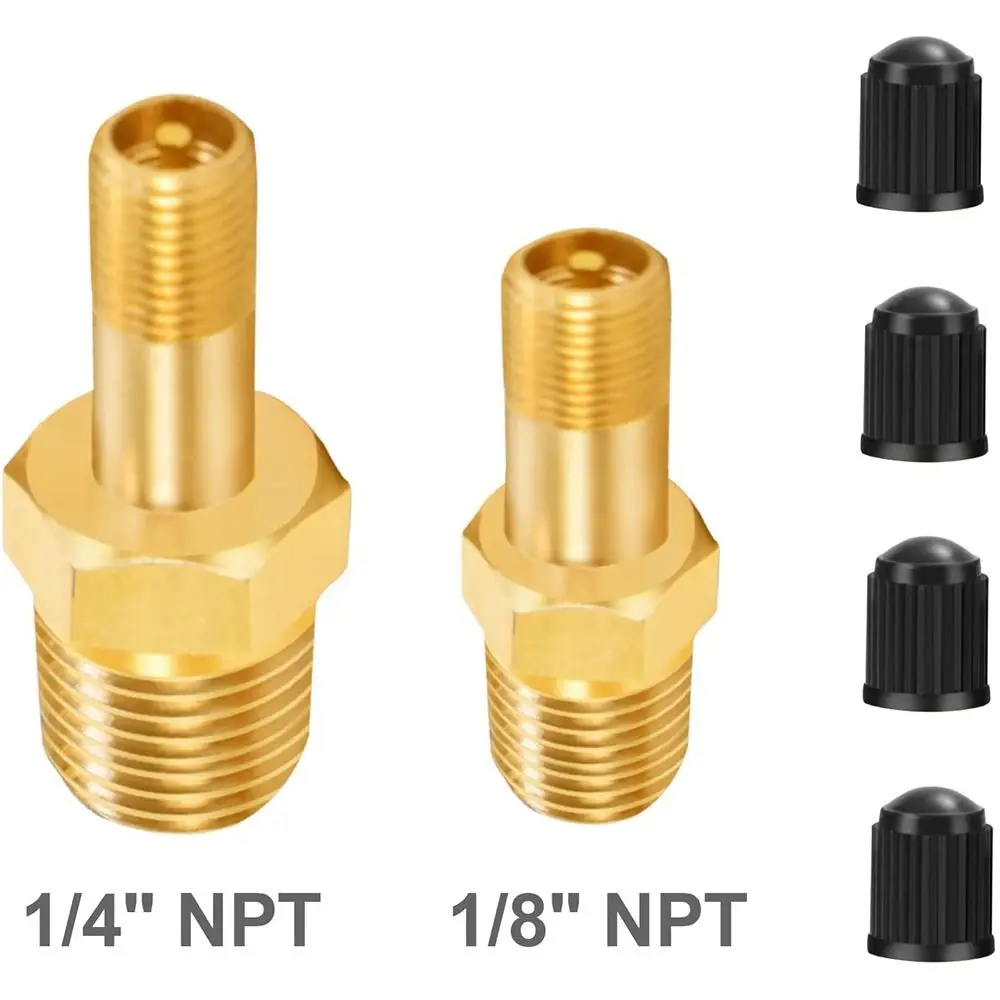 1/4 NPT 1/8 NPT M10 Air Compressor Tanks Fill Valve Anti-Corrosion Brass Schrader Valve Automobile Tire Core Tire Copper Valve