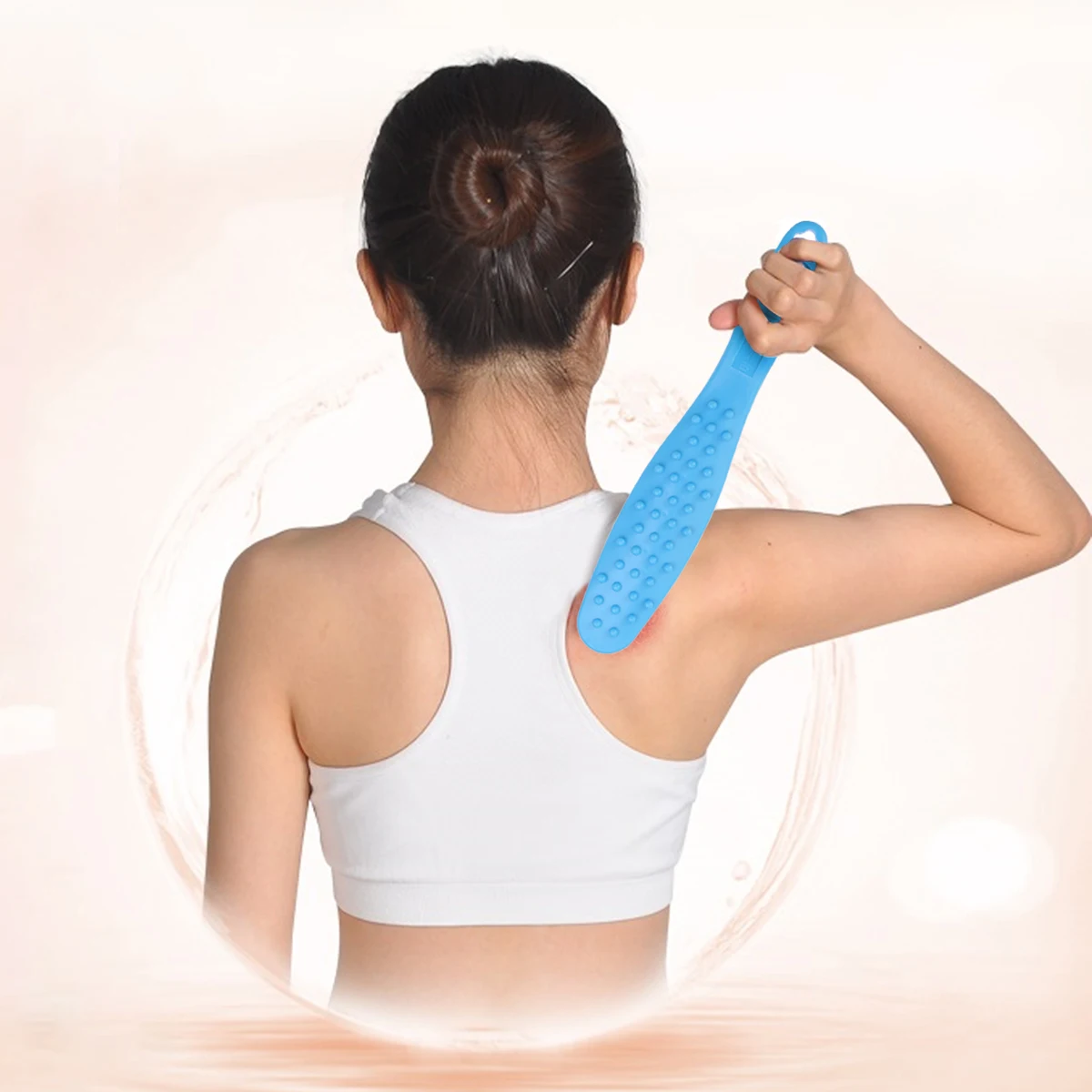 

Massage Stick For Back Neck Legs Durable Silicone Portable Muscle Relaxation Tool Blood Circulation Fatigue Relief Blue