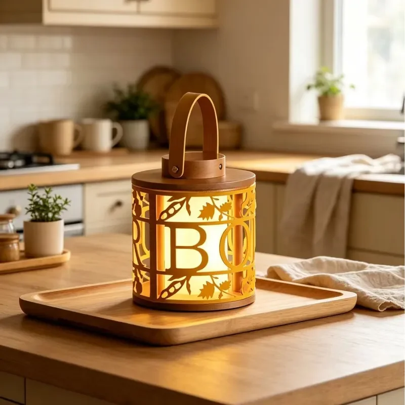 Creative Chinese Wood Carving Bedside Lamp Hollow Design Ambient Night Light for Bedroom Study Desk Decor Rechargeable LED