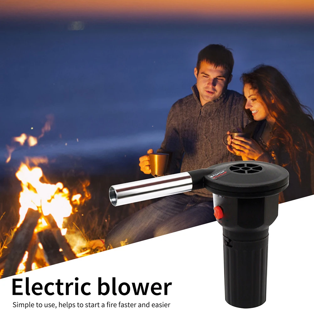 Barbecue Air Blower Handheld BBQ Grill Fire Bellows Grill Accessories Aluminum Alloy Kitchen Tool for Picnic Camping Cooking