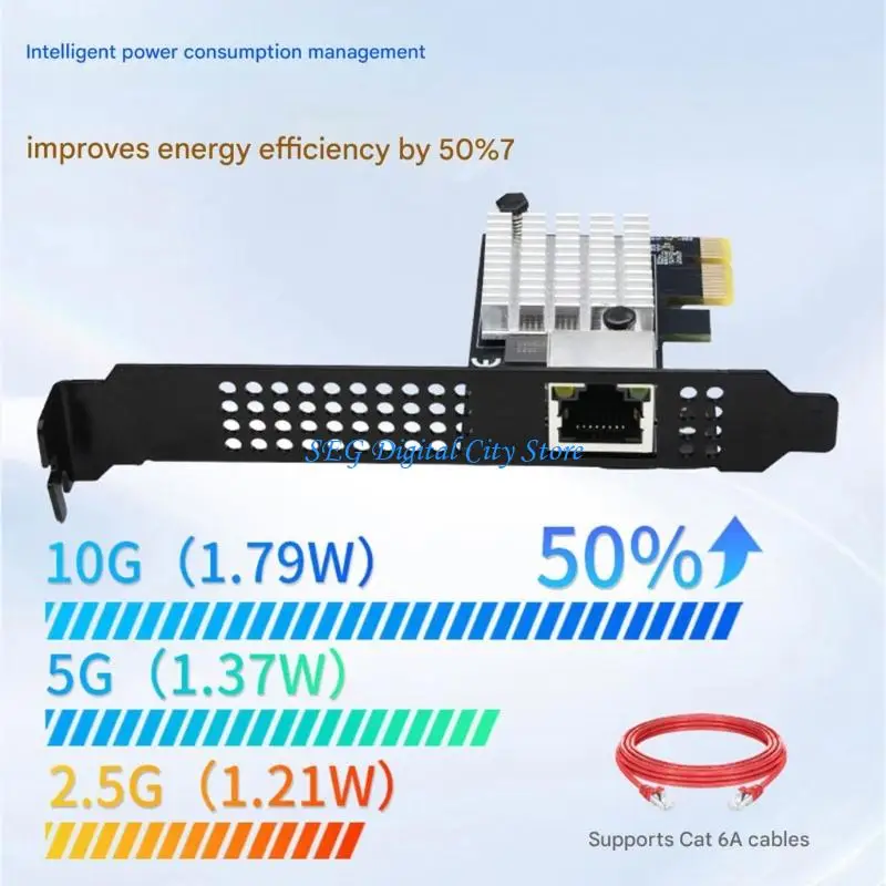 محول شبكة U75B سريع 10 جيجابت في الثانية PCIe4.0 فتحة RTL8127 شرائح متوافقة مع وحدة SFP + للاتصال المستقر