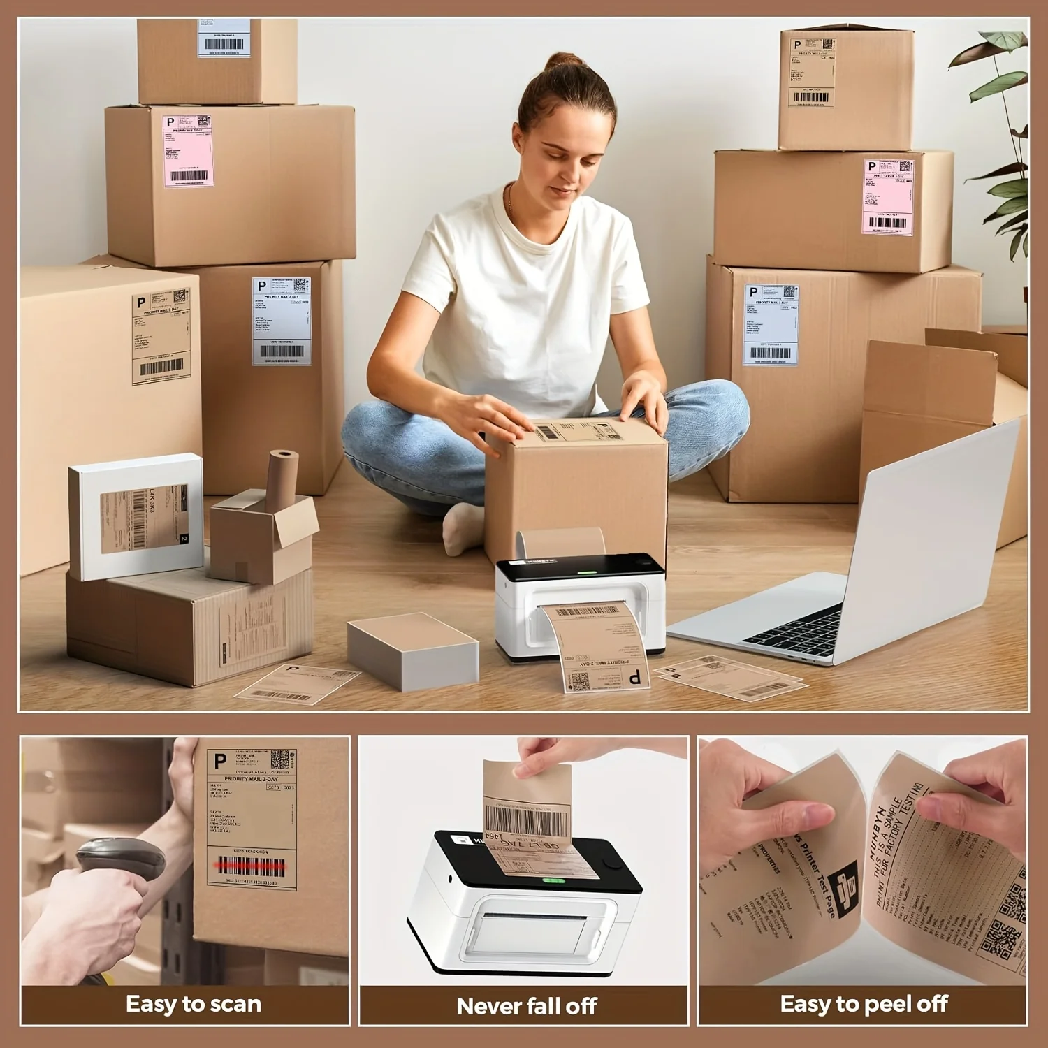 100 Stück 4 x 6 Zoll farbiges hochempfindliches Thermopapier, Anti-Öl, starke Viskosität, Transportetikettendruckpapier – Detail 5
