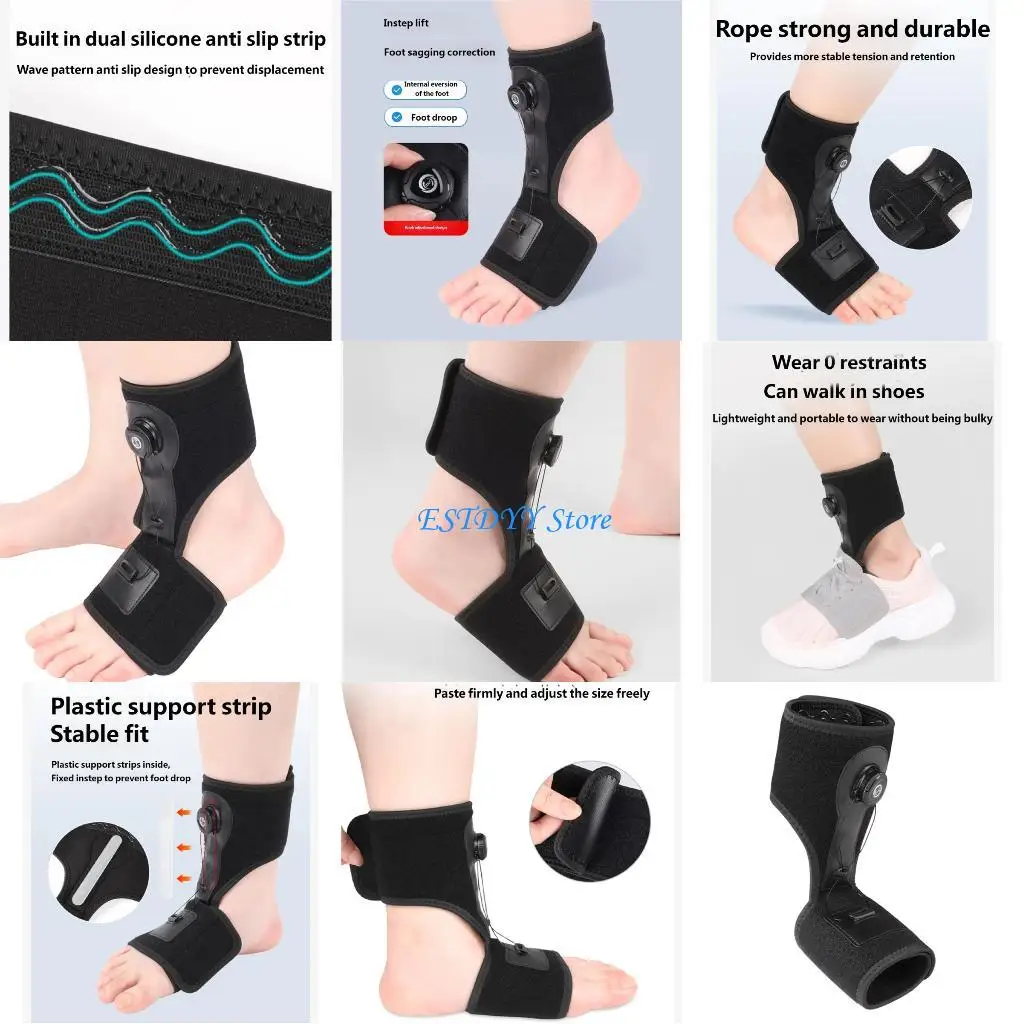 

G6DE Adjustable Plantar Support with Plastic Splint Breathable Foot Support Brace Ankle Stabilizers For Walking And Standing