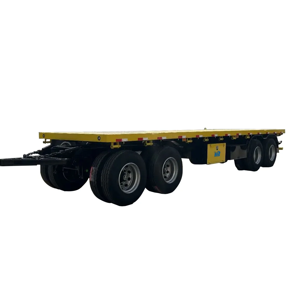Best Price 3/4 Axle Tri-Bead Turntable Farm Trailer 20/40FT Steel Cargo Container Drawbar Trailer