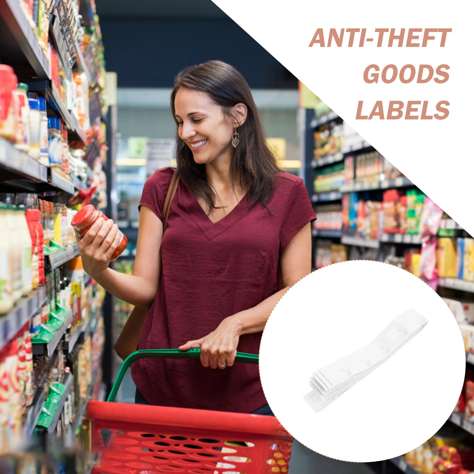 

100pcs -theft Stickers Square Goods Labels Supermarket Tag Security Soft Protector Durability Long Service Life Folder
