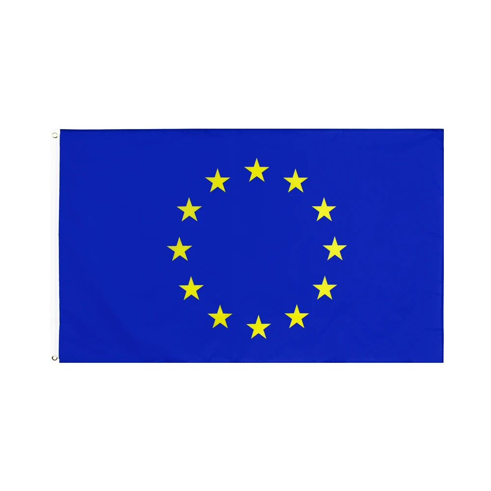 European Union Flag EU 90x150cm Polyester 12 Yellow Stars Printed Europe Flags Banners For Decoration