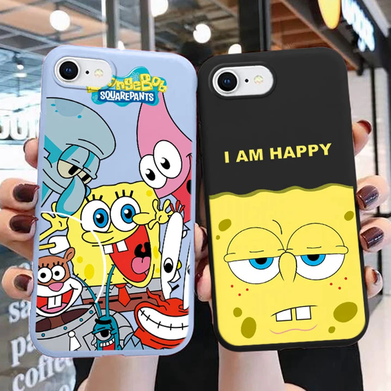 Funda de silicona suave con dibujos animados de Bob Esponja, carcasa de TPU para iPhone SE 2022, 2020, 8, 7, 6S, 6 Plus, Patricio, Estrella