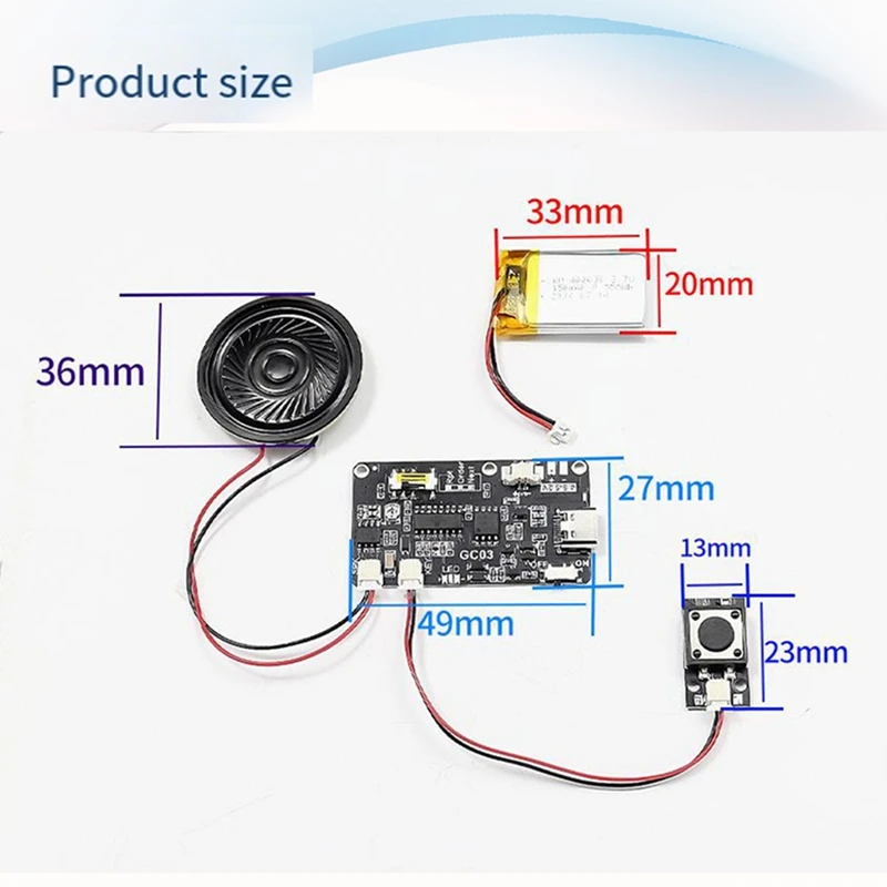 3CGRO-Recording Greeting Card 8M Movement Box Holiday Christmas Birthday Card Music Cover Wall MP3 Download Voice Module