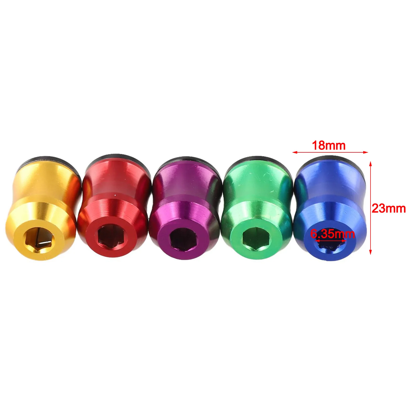 1/5 Stück 3-in-1 Schraubendreher-Kopf Magnetische Schraubenringe Aluminiumlegierung 6,35mm Schaft Schraubenbit Magnetisierer – Detail 2