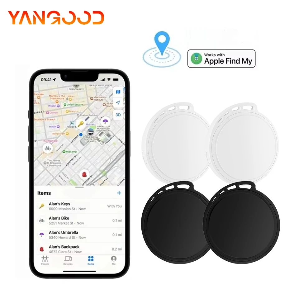 Mini GPS Tracker For iOS System Find My APP Tag Wallet Finder Bike Bag Loss Tracker For Luggage Key Bag Car Pet Smart Locator