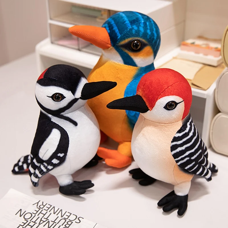 20/25cm Lifelike Bird Plush Toys Simulation Woodpecker Plush Stuffed Doll Kawaii Home Decor Cute Birthday Xmas Gifts For Kids