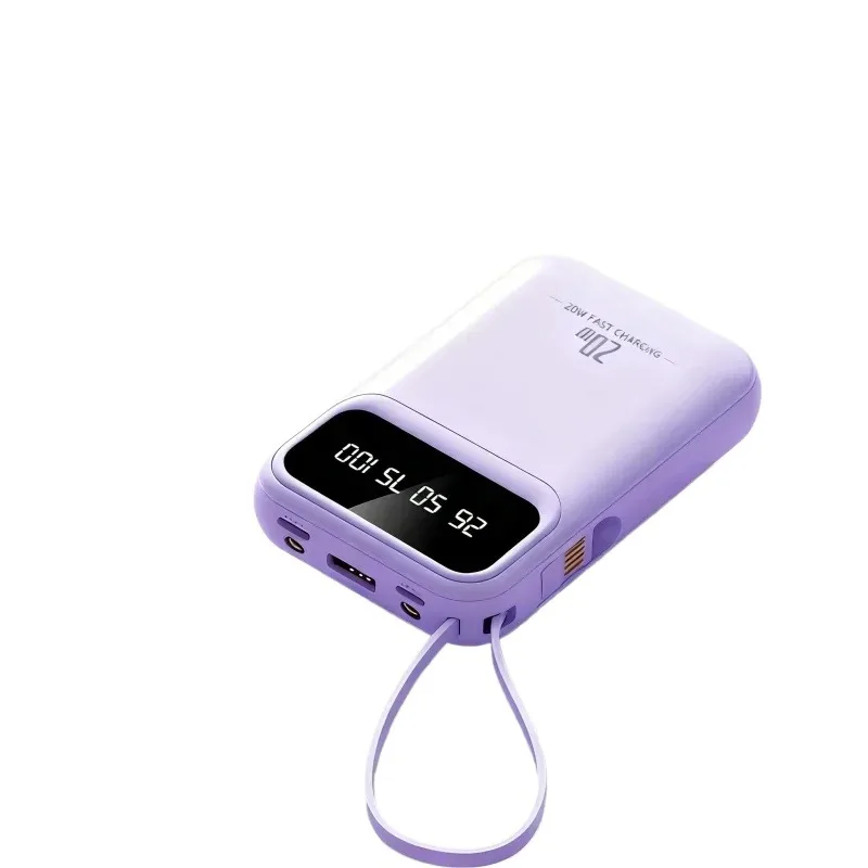 IN STOCK  500000mAh Built in 4 Cables Power Bank Super Fast Charging Powerbank High Capacity Portable Batery for iPhone Samsung