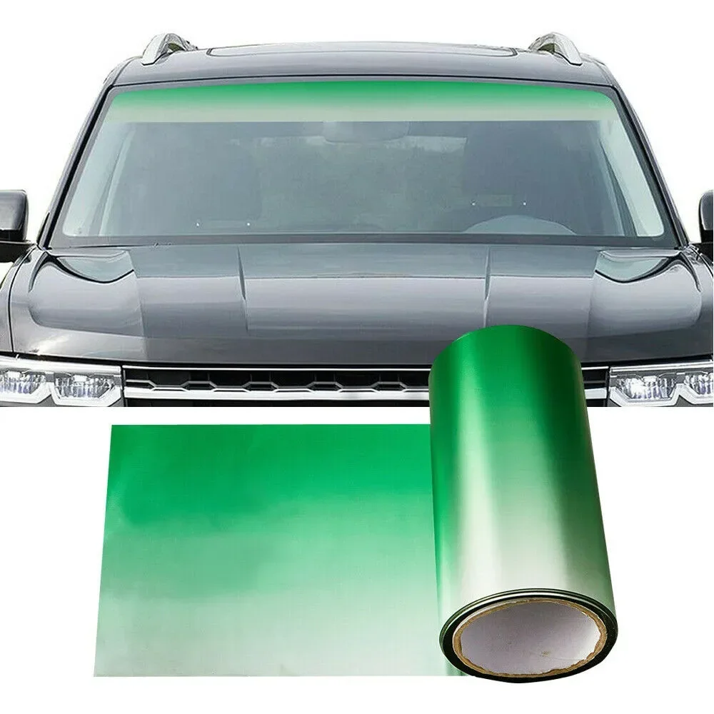 

Get Rid Of Bubbles During Installation With Bubble Free Green Sun Visor Strip Tint Film For Car Front Windshield